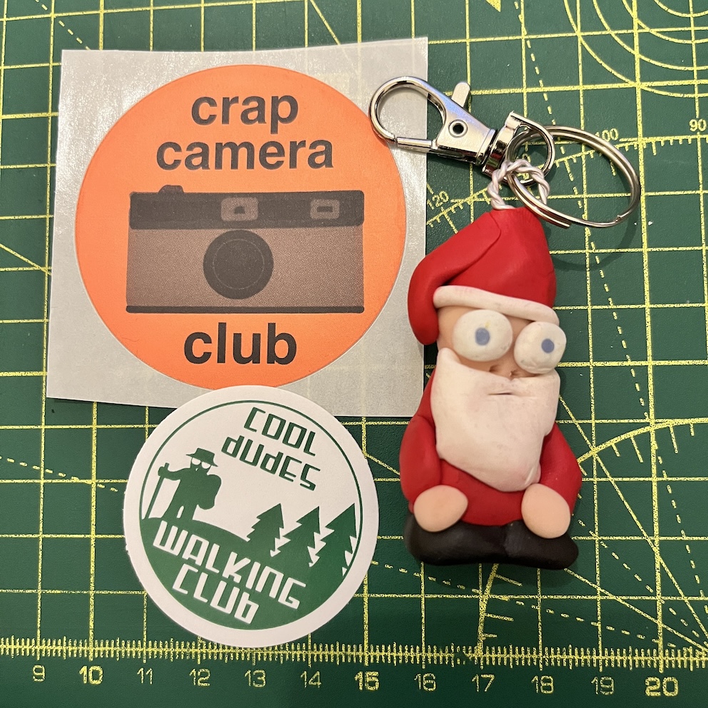 Melancholy Father Xmas Keyring & Stickers (Free P&P UK Only)