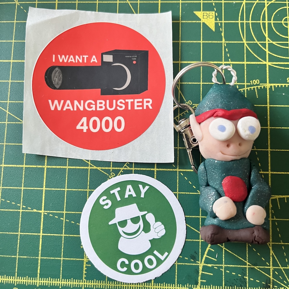 Eager Xmas Elf Keyring & Stickers (Free P&P UK only)