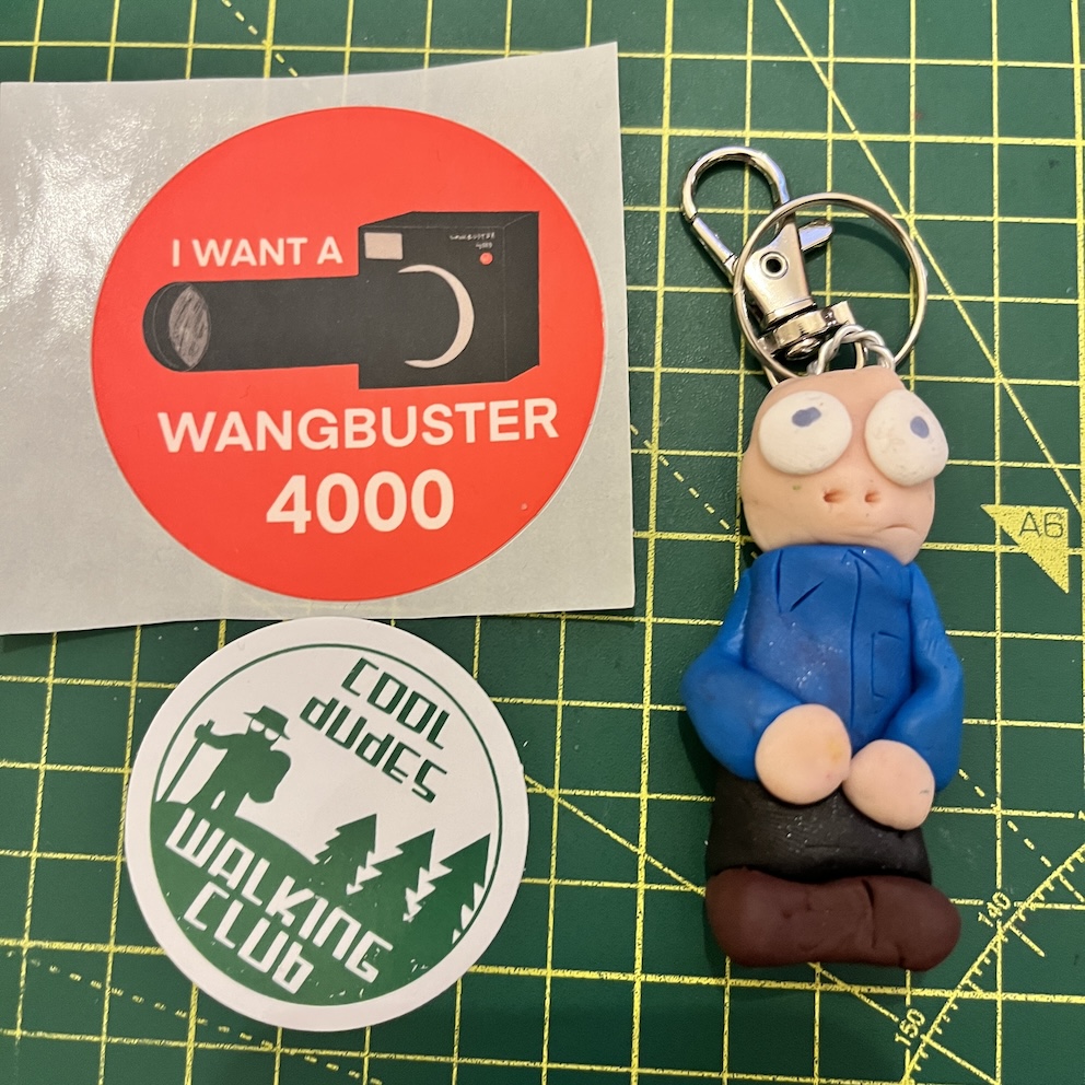 Indigestion Blue Shirt Marek Keyring & Stickers (Free P&P UK only)