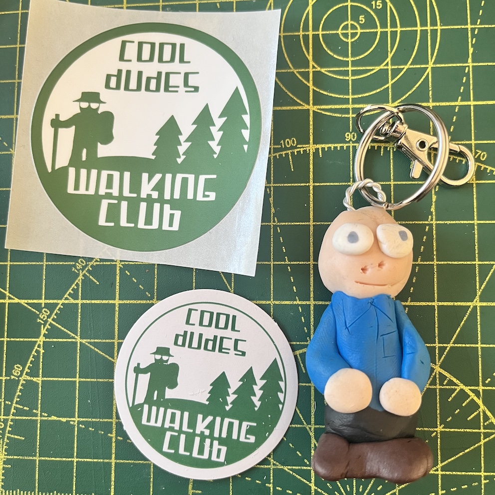 Fairly Normal Blue Shirt Keyring & Stickers (Free P&P UK only)