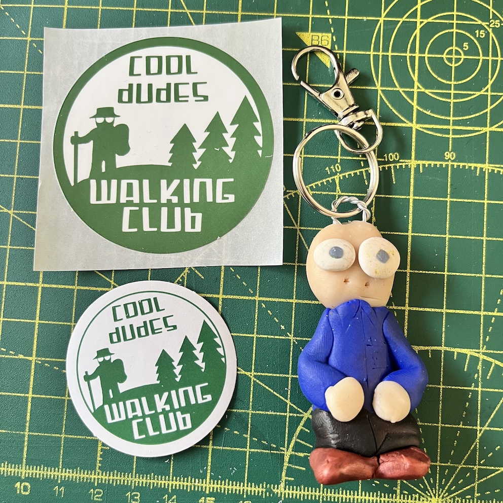 IMG_9074 Perplexed Blue Shirt Keyring & Stickers (Free P&P UK only)