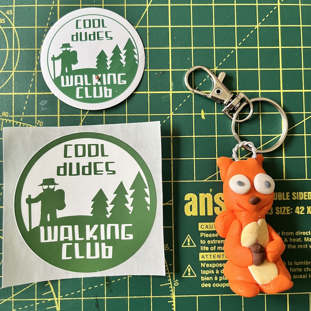 IMG_9125 Very Orange Red Squirrel Keyring & Stickers (Free P&P UK only)