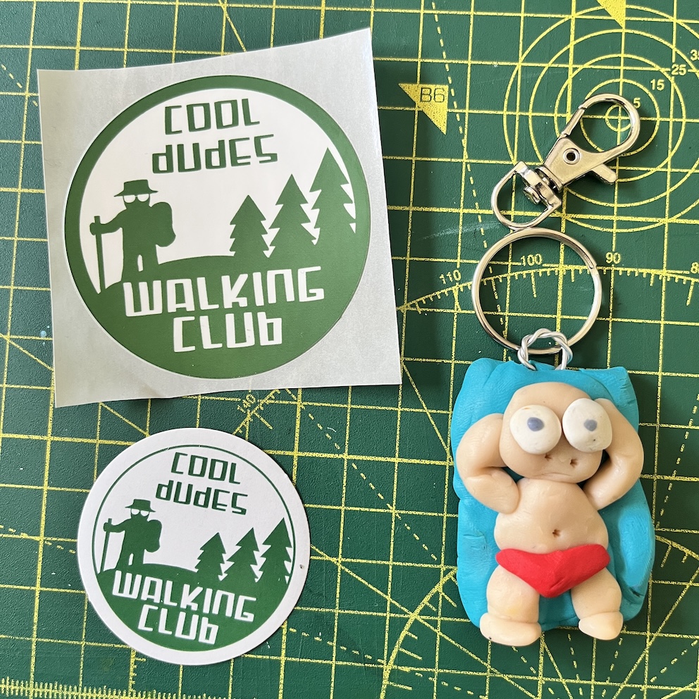 IMG_9148 Light Blue Sunbathing Keyring & Stickers (Free P&P UK only)