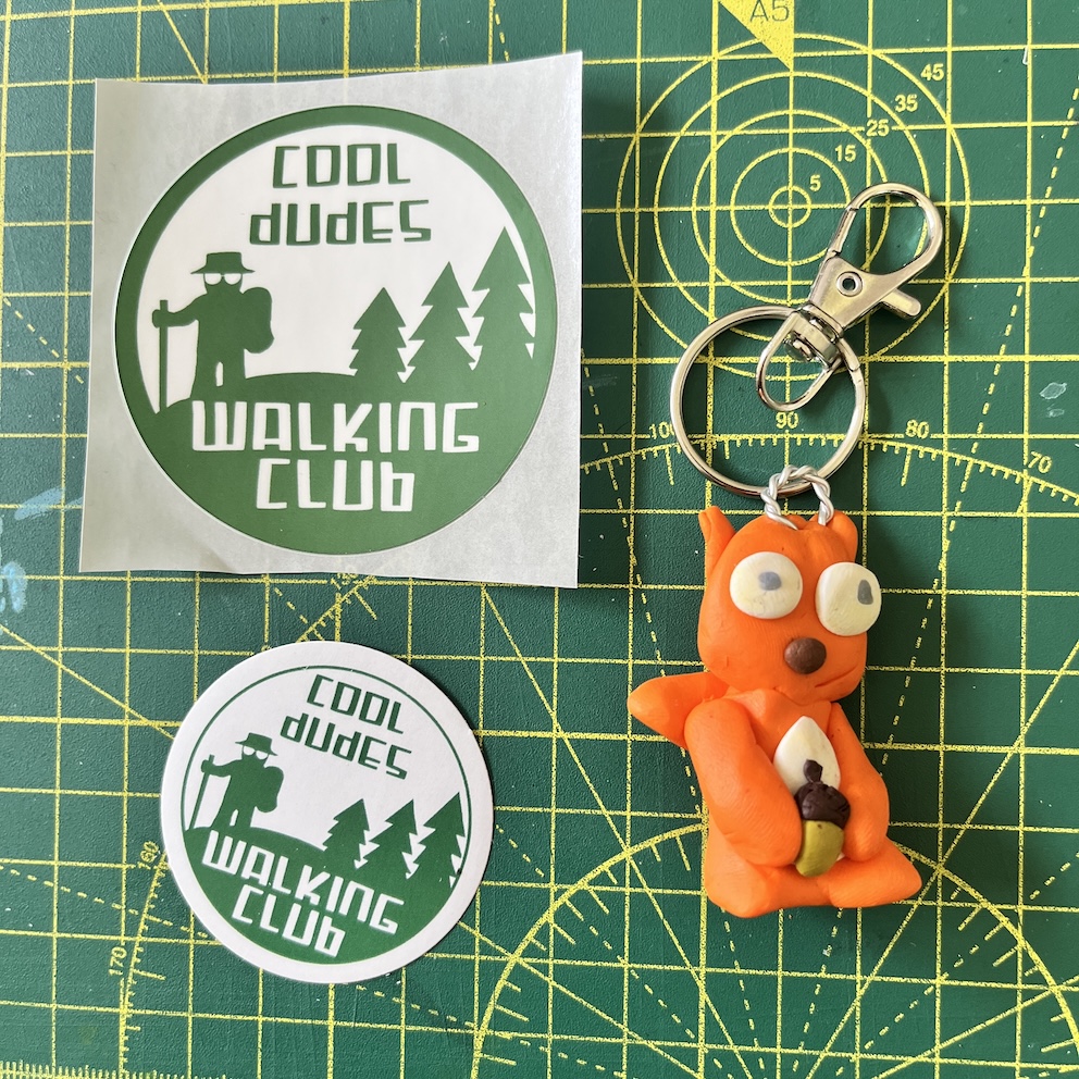 IMG_9154 Side Smile Squirrel Keyring & Stickers (Free P&P UK only)