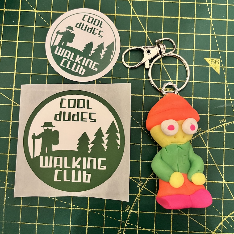 IMG_9178 Orange Hat Neon Keyring & Stickers (Free P&P UK only)