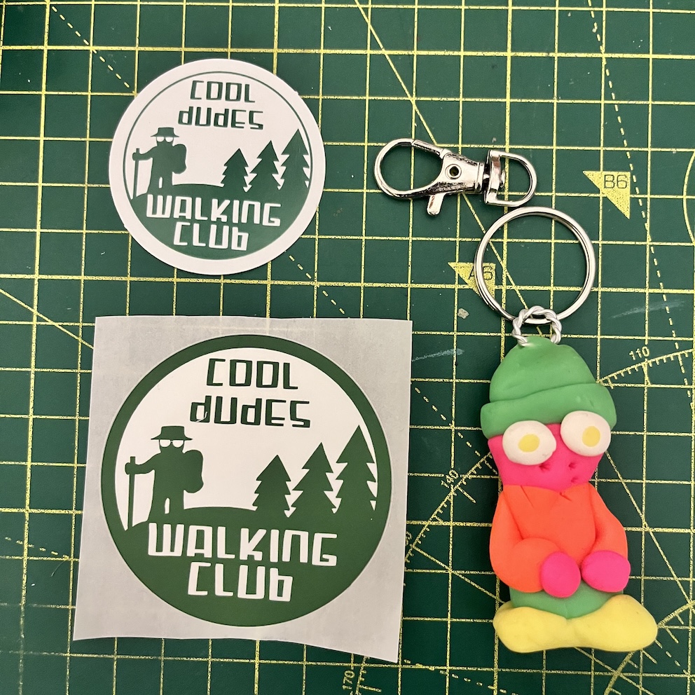 IMG_9183 Green Hat Neon Keyring & Stickers (Free P&P UK only)
