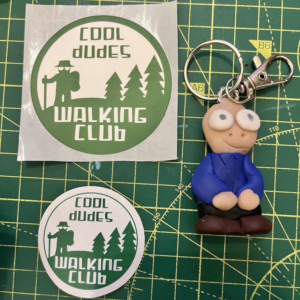 IMG_9217 Content Dark Blue Shirt Keyring & Stickers (Free P&P UK Only)