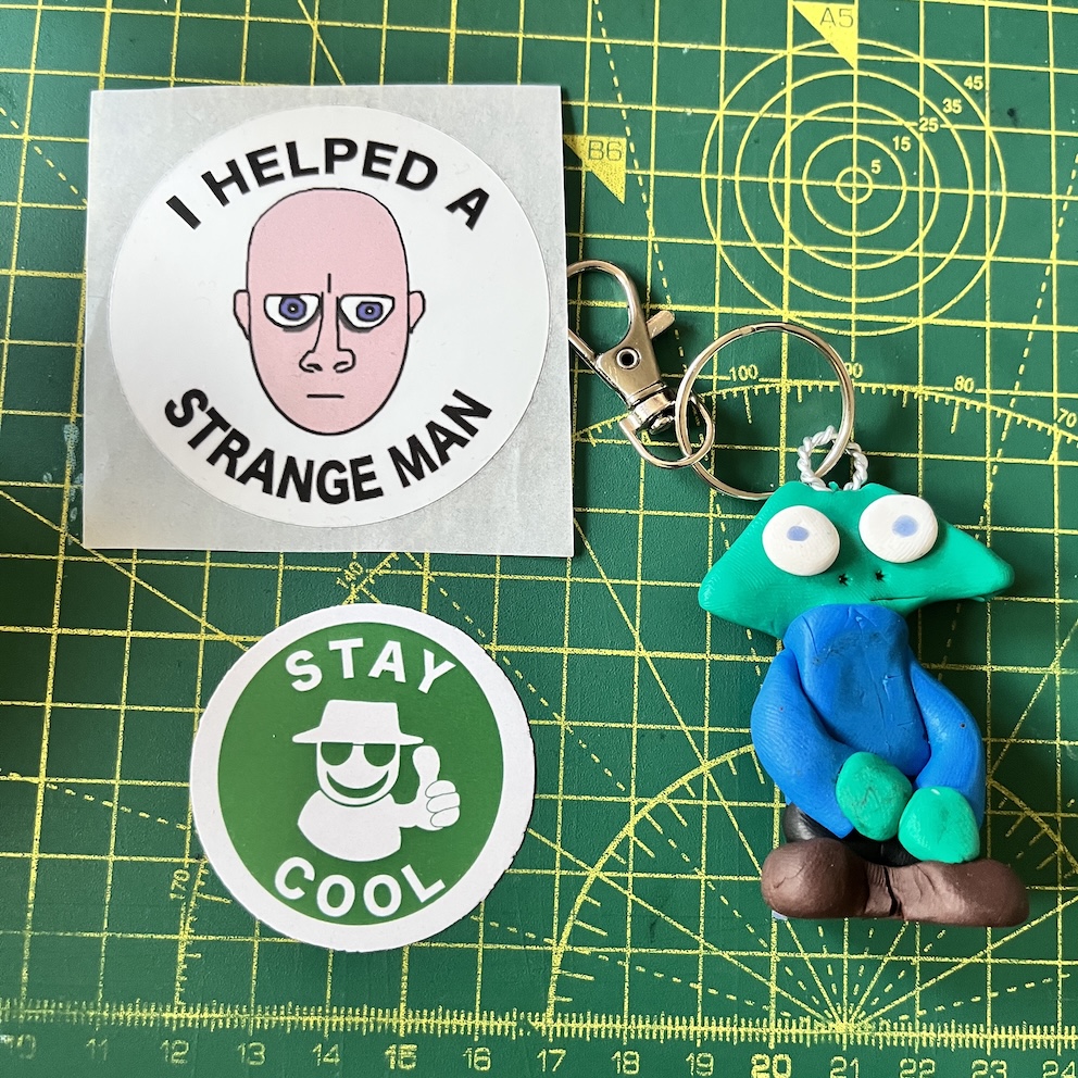 Indifferent Isle of Wight Head Keyring & Stickers (Free P&P UK only)