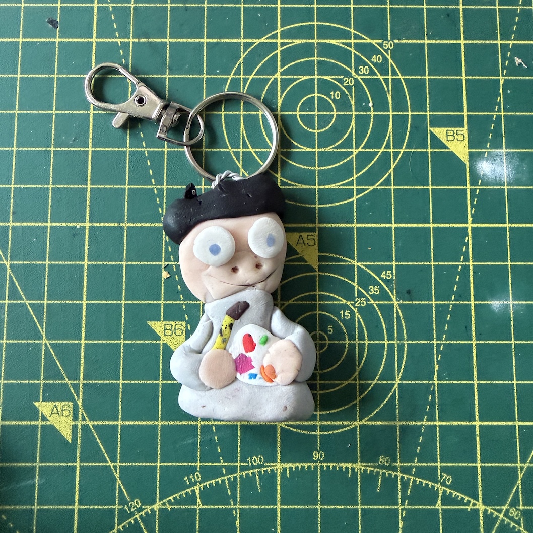 Happily Surprised Artist Keyring Free P&P UK only