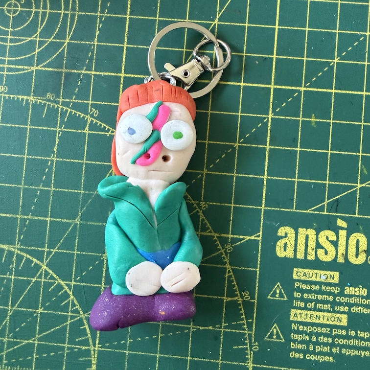 Green David Bowie Keyring (Free P&P UK only)