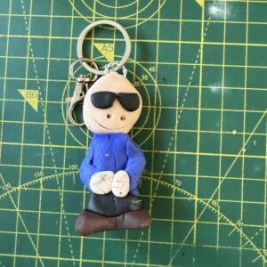 Happy Sunglasses Blue Shirt Keyring (Free P&P UK Only)