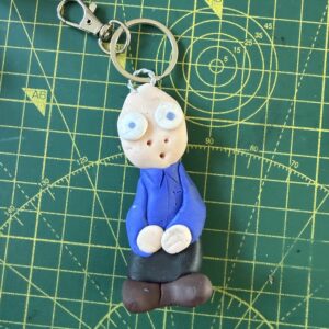 Surprised Blue Shirt Keyring (Free P&P UK only)