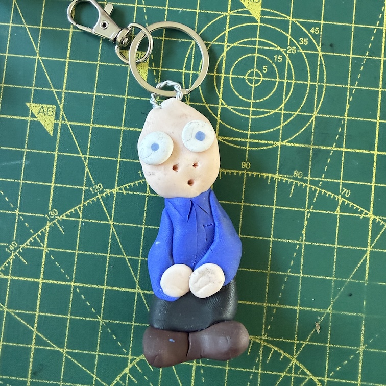 Surprised Blue Shirt Keyring (Free P&P UK only)