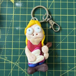 Pink Guitar Player Keyring (Free P&P UK only)
