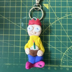 Red Birthday Hat Keyring (Free P&P UK only)