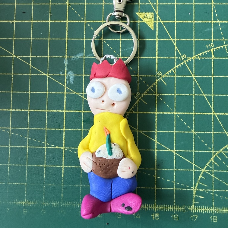 Red Birthday Hat Keyring (Free P&P UK only)