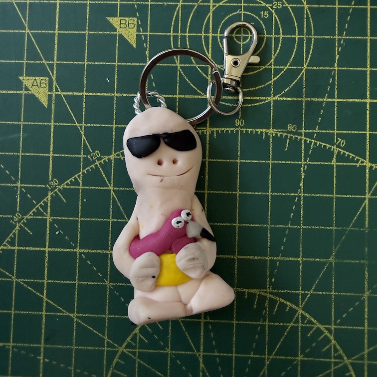 Sunglasses Pink Flamingo Keyring (Free P&P UK only)