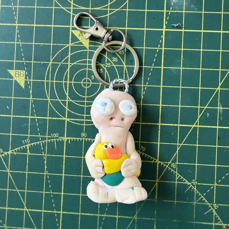 Green Trunks Yellow Duck Keyring (Free P&P UK only)