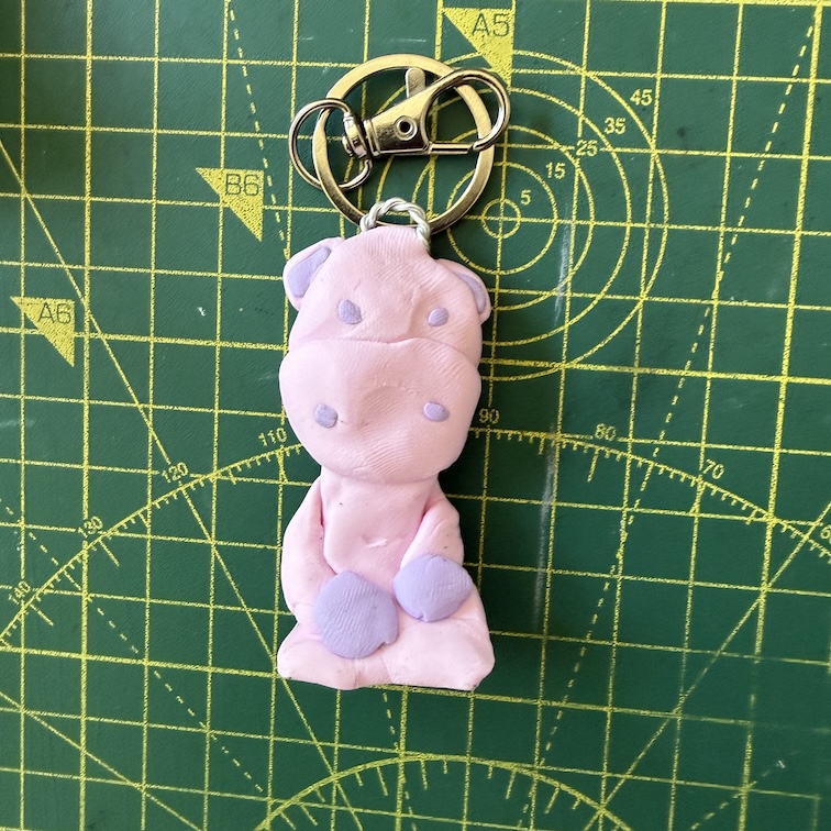 Pastel Pink Ploppahotamus Keyring (Free P&P UK only)