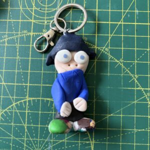 Greenish Shoe Blue Hat Keyring (Free P&P UK only)