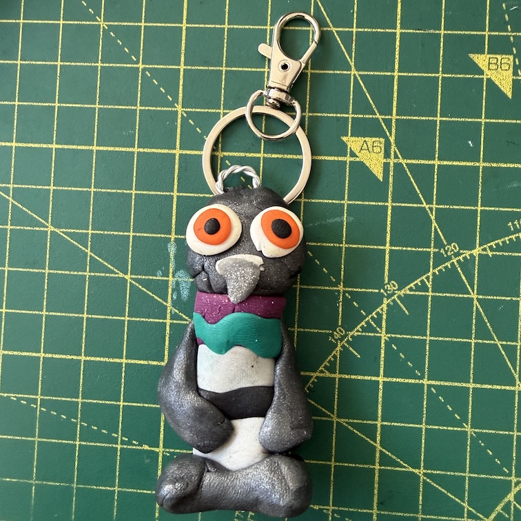 Scarred Face Pigeon Keyring (Free P&P UK only)